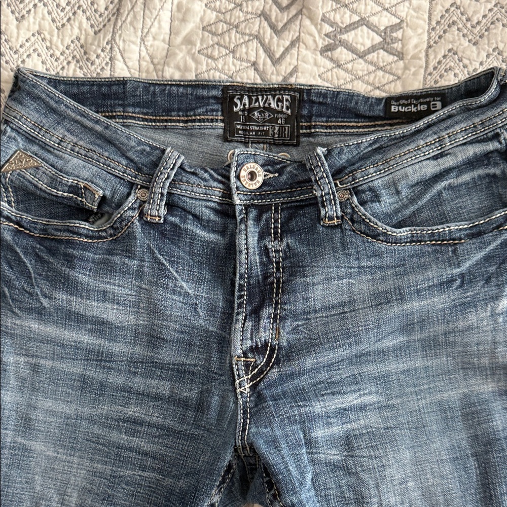 Salvage Men’s Slim Straight Blue Washed Jeans